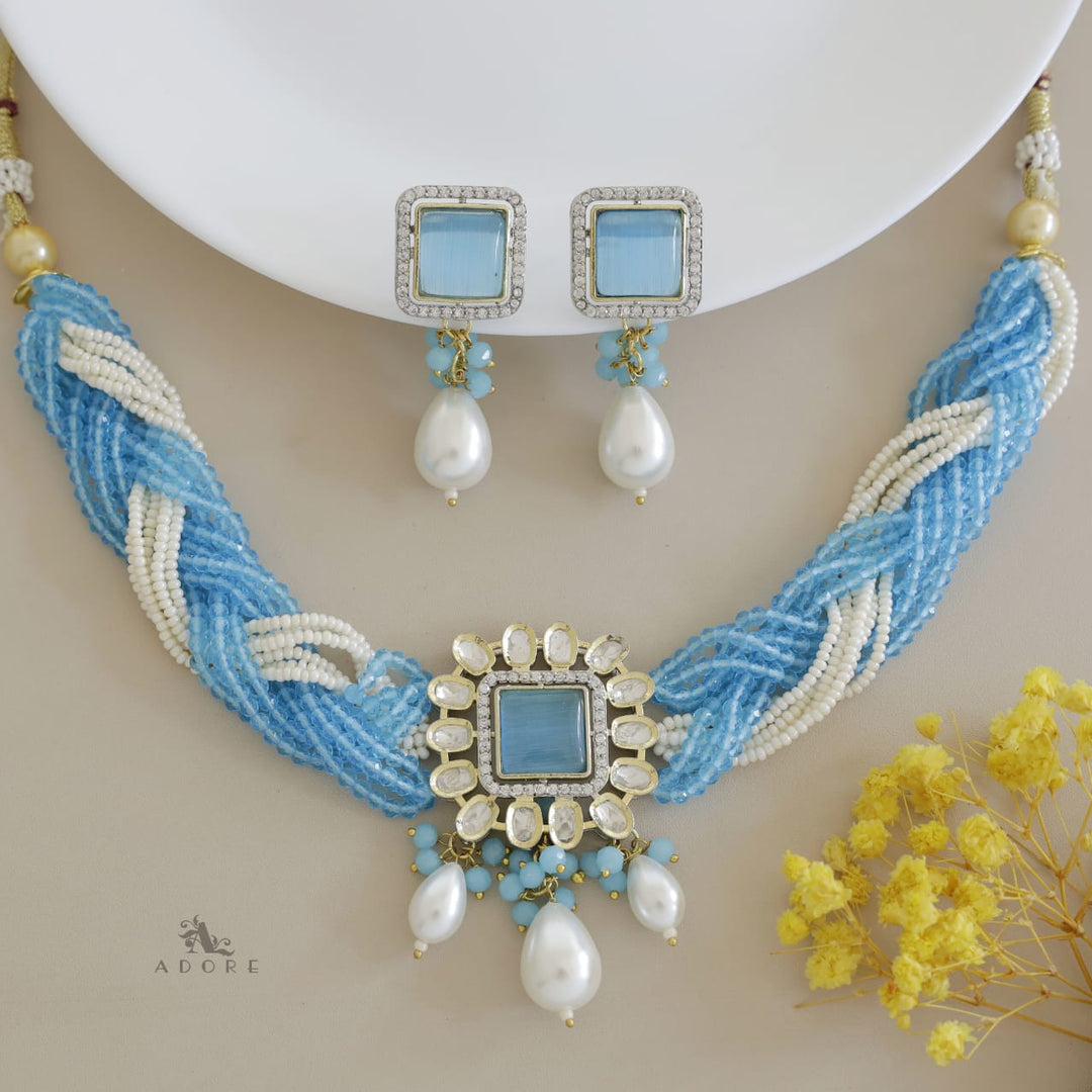 Samhita Braided Kundan Choker With Earring