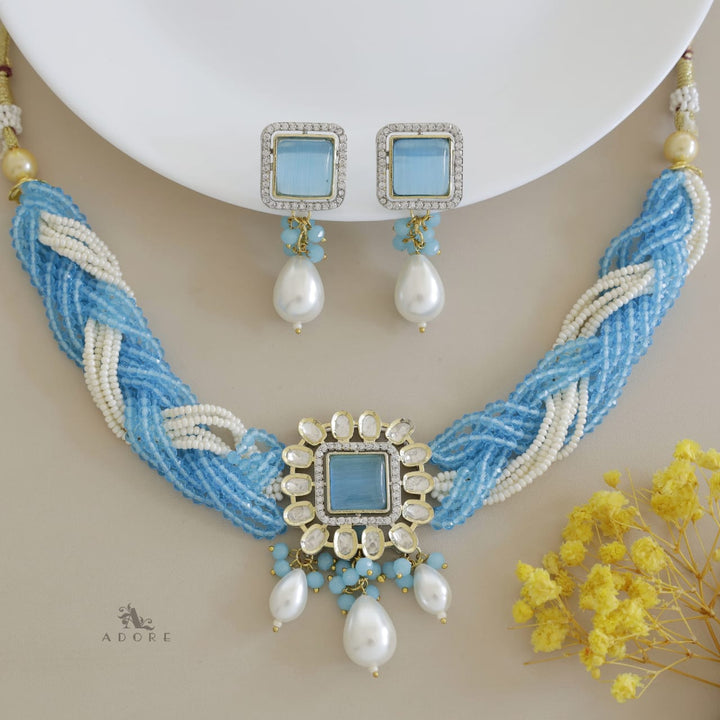 Samhita Braided Kundan Choker With Earring