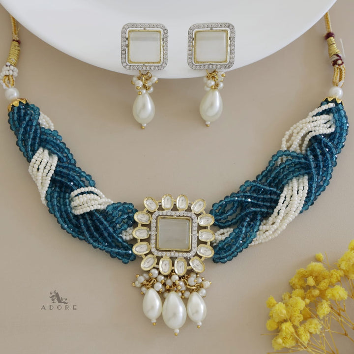 Samhita Braided Kundan Choker With Earring