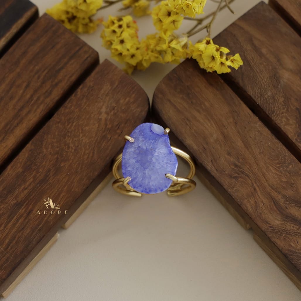 Two Layer Agate Claw Ring