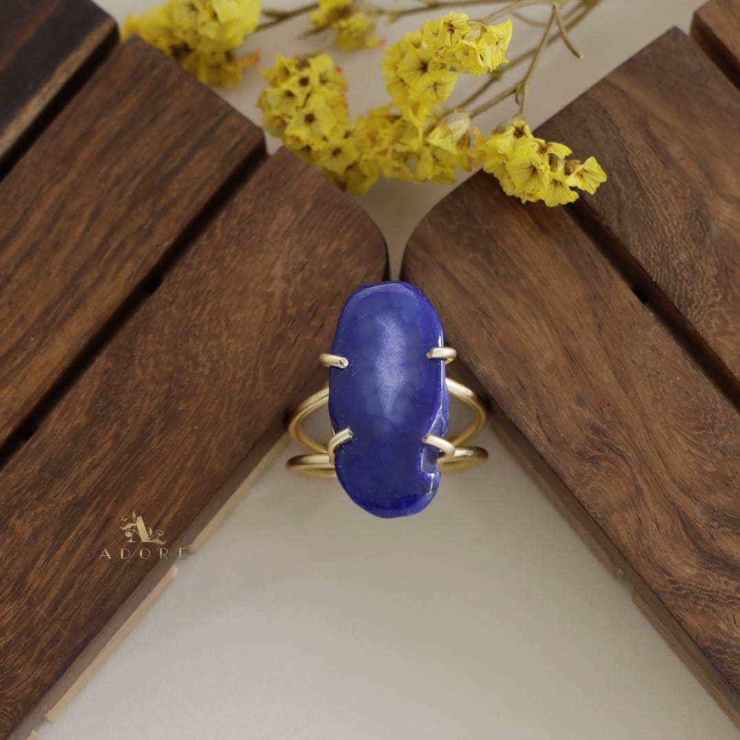 Two Layer Agate Claw Ring