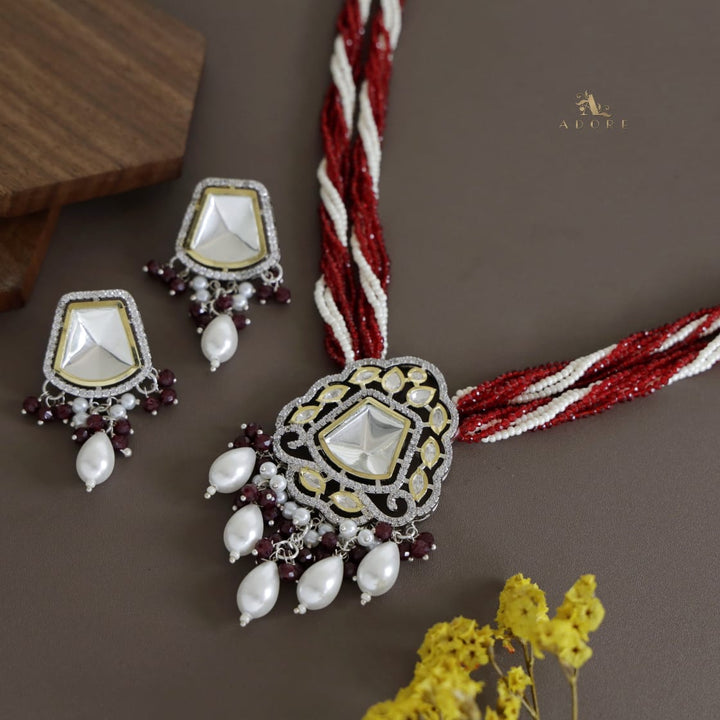 Brahmi Polki Kundan Neckpiece With Earring