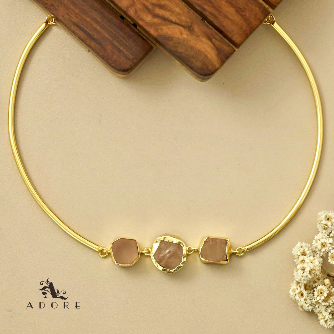 Golden 3 Raw Stone Neck Cuff