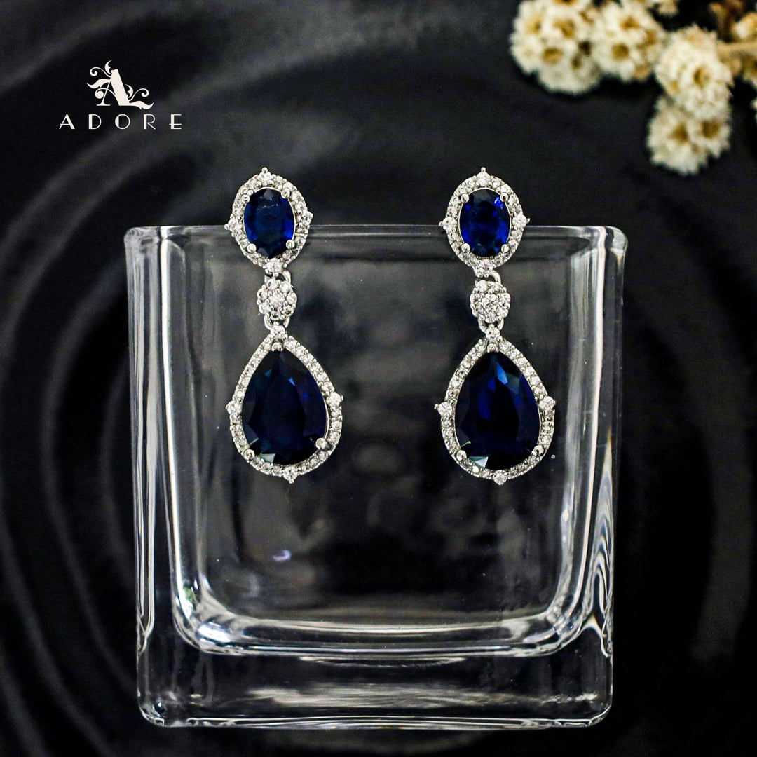 Silver Miscaro Oval & Drop Glossy Earring