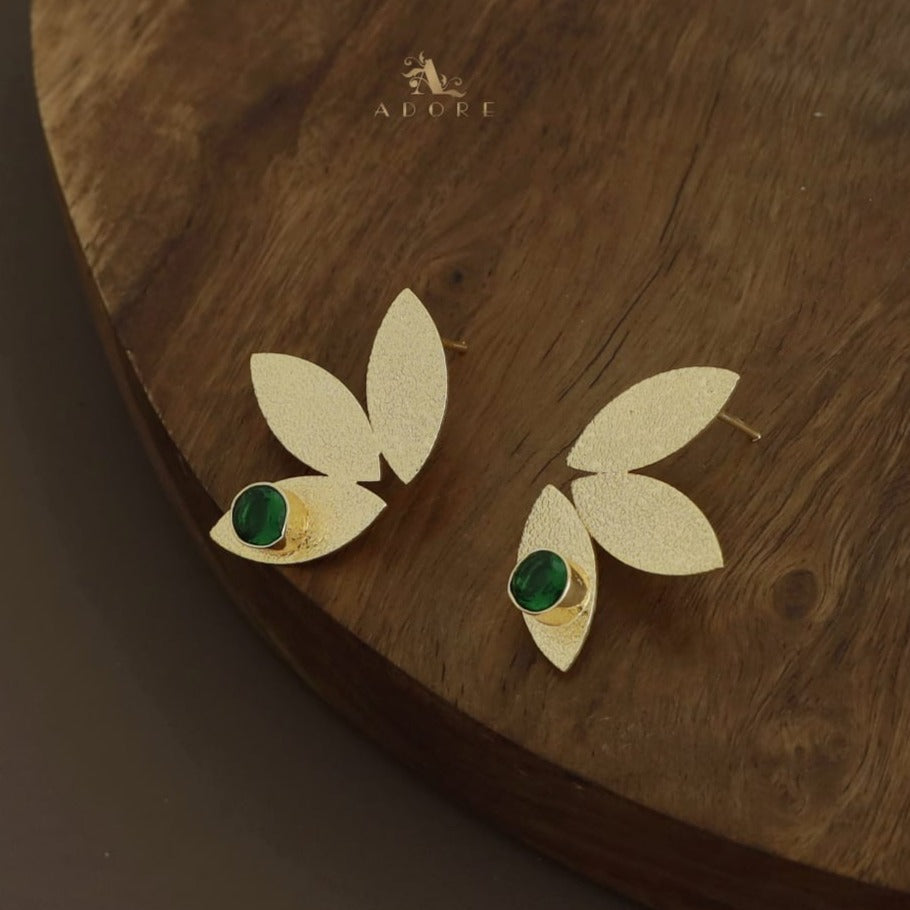 Kiera Tri Leafy Glossy Earring