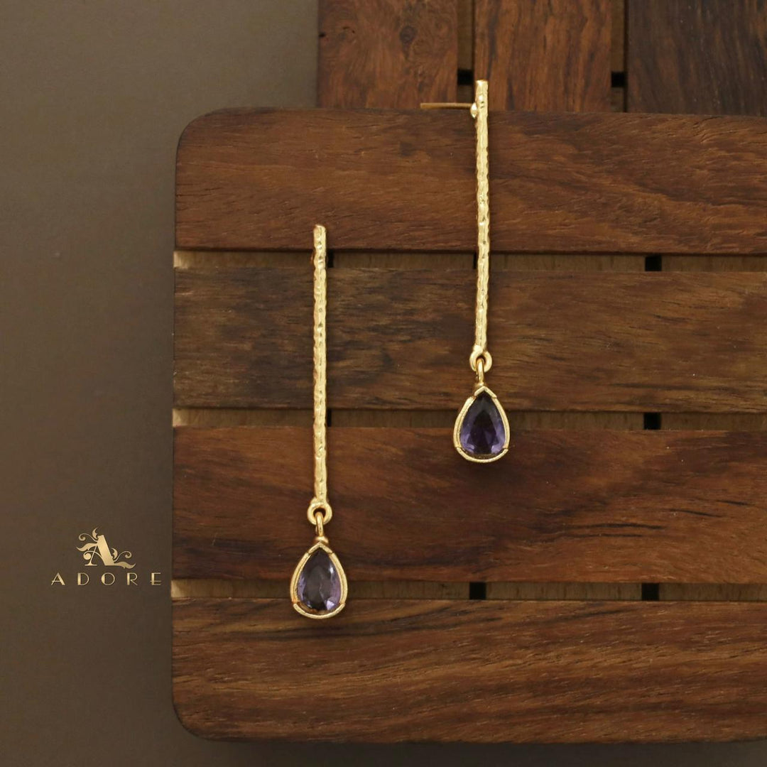 Textured Stick Glossy Drop Earring