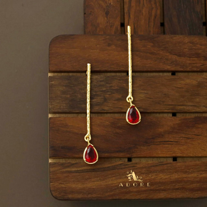 Textured Stick Glossy Drop Earring