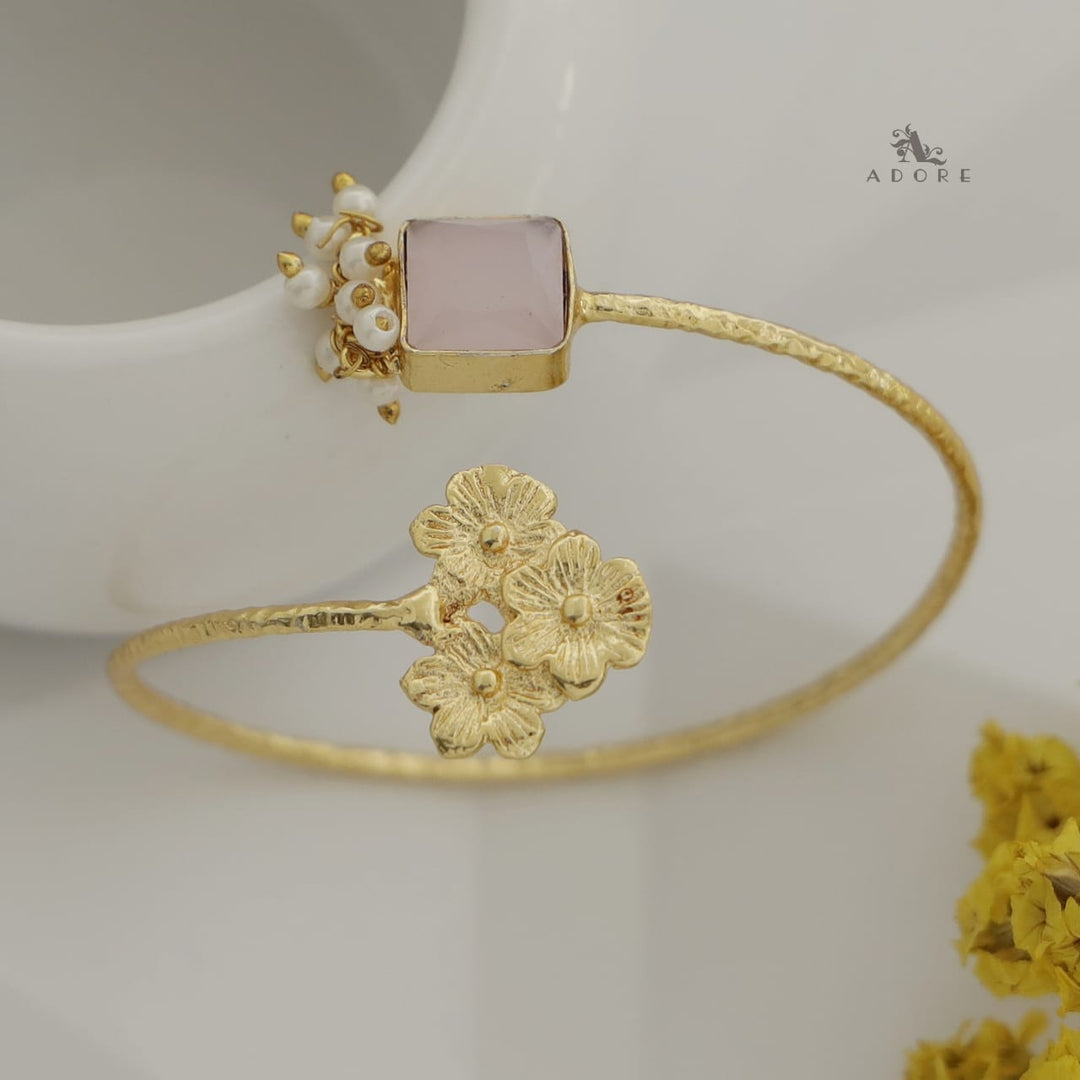 Glossy Square Cluster Flower + Pearly Bangle