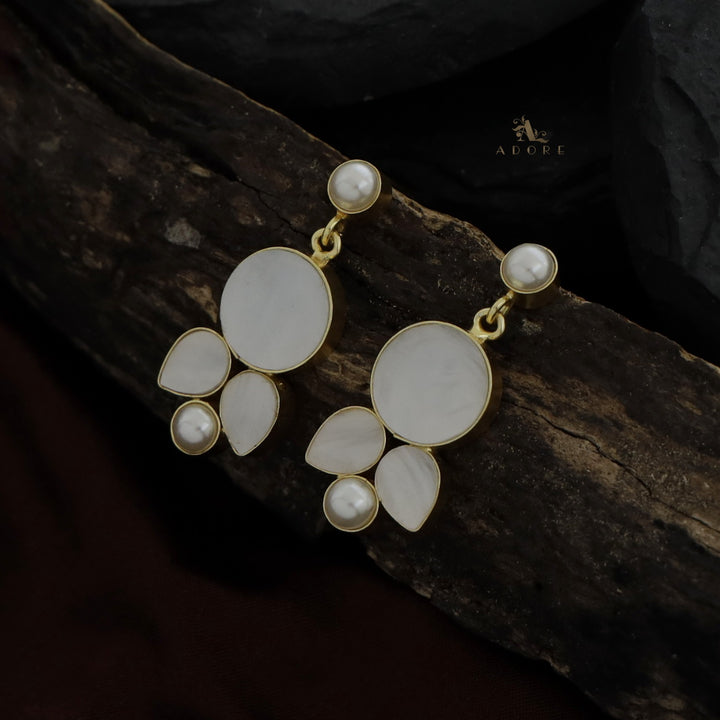 Round & Drop MOP Pearly Earring