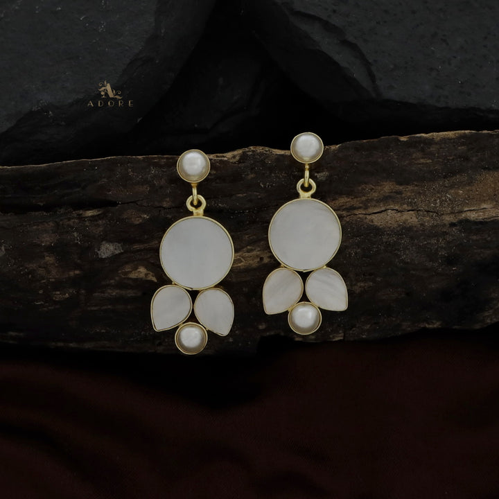 Round & Drop MOP Pearly Earring