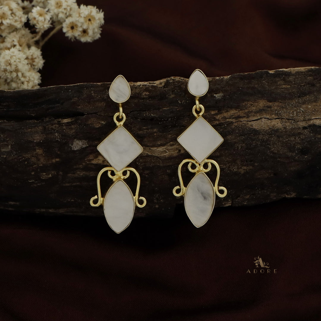 MOP Tri Shape Earring