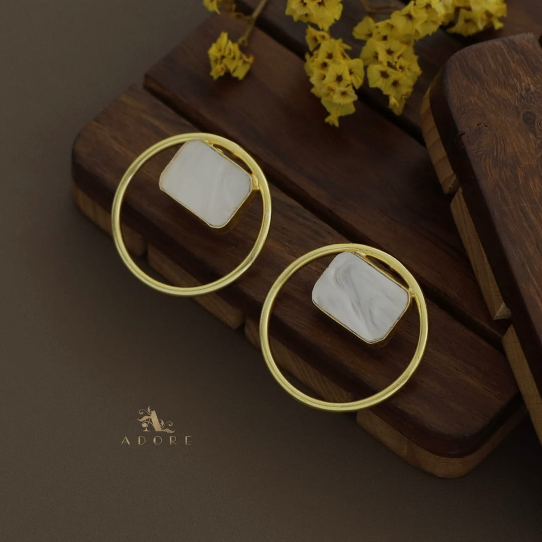 Chord 1 Circle Glossy Rectangle Earring