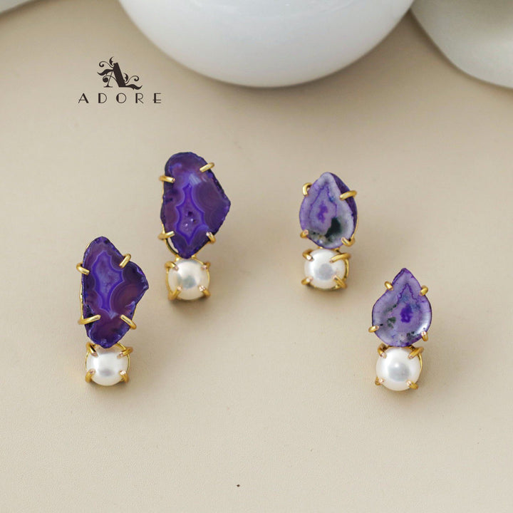 Agate Pearly Earring