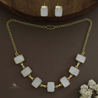 Tikara Rectangle MOP Choker / Short Neckpiece With Stud