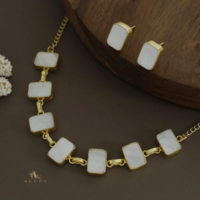 Tikara Rectangle MOP Choker / Short Neckpiece With Stud