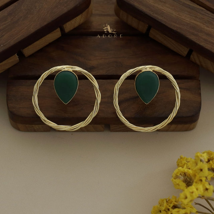 Spiral Pear Earring