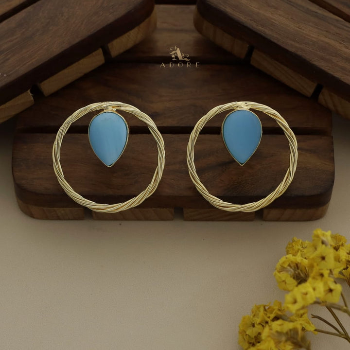 Spiral Pear Earring