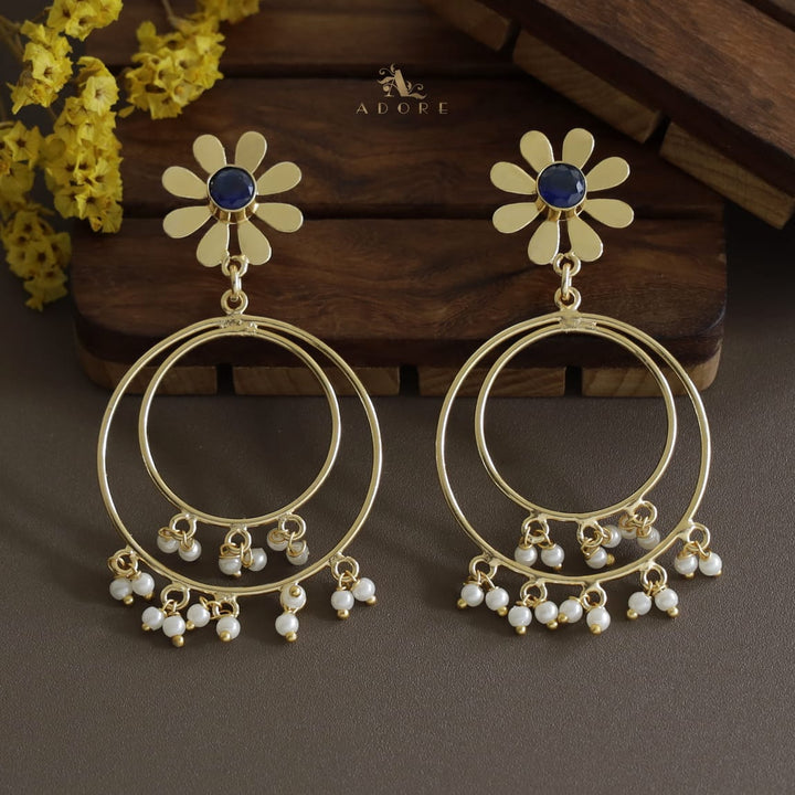 Golden Midhila Floral Resonant Earring