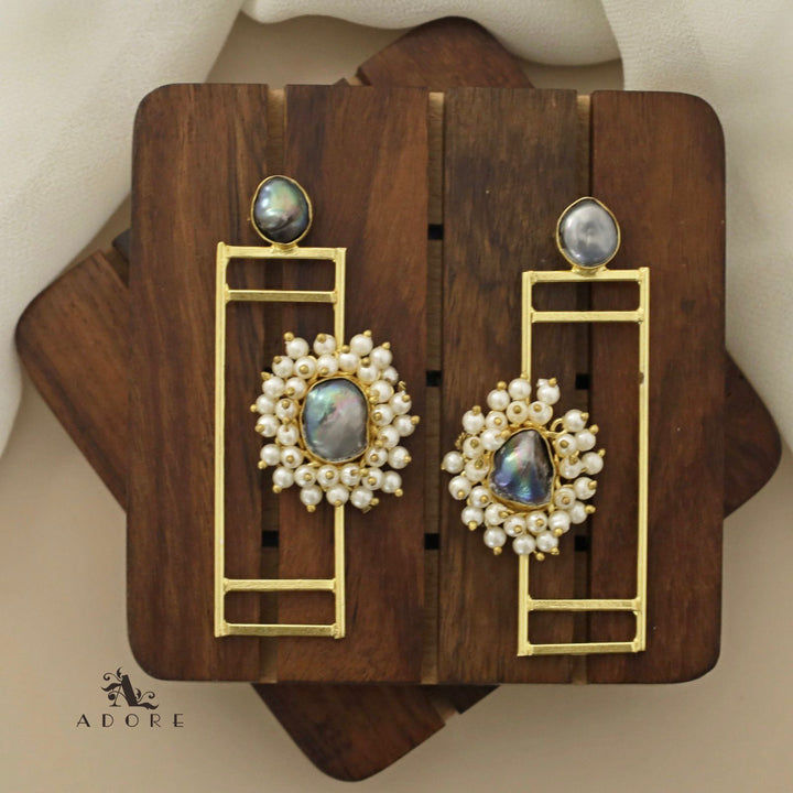 Coloured Baroque Cluster Pearl Door Earring
