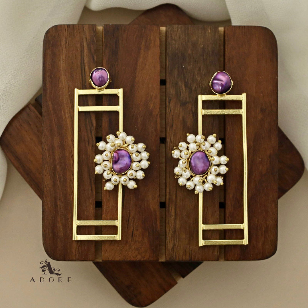 Coloured Baroque Cluster Pearl Door Earring