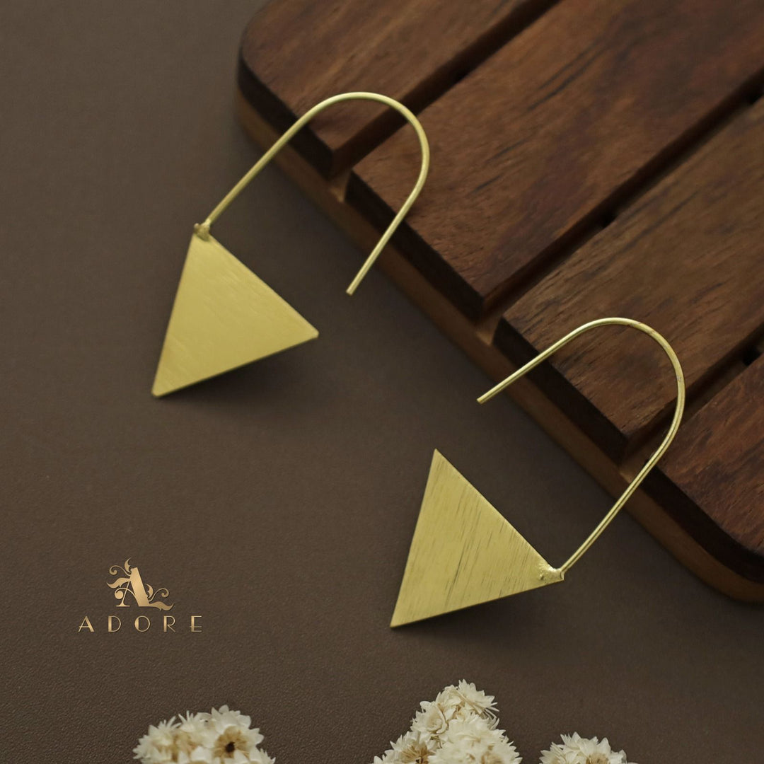 Golden Triangle Hanging Earring