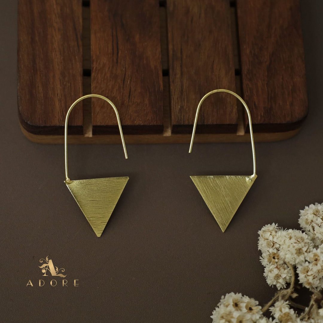 Golden Triangle Hanging Earring