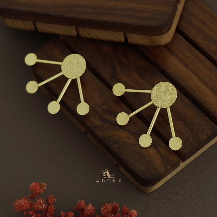 Golden Bubble Tetra Stick Earring