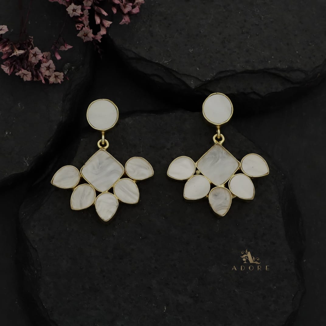 Aarohi Tri Shape MOP Earring