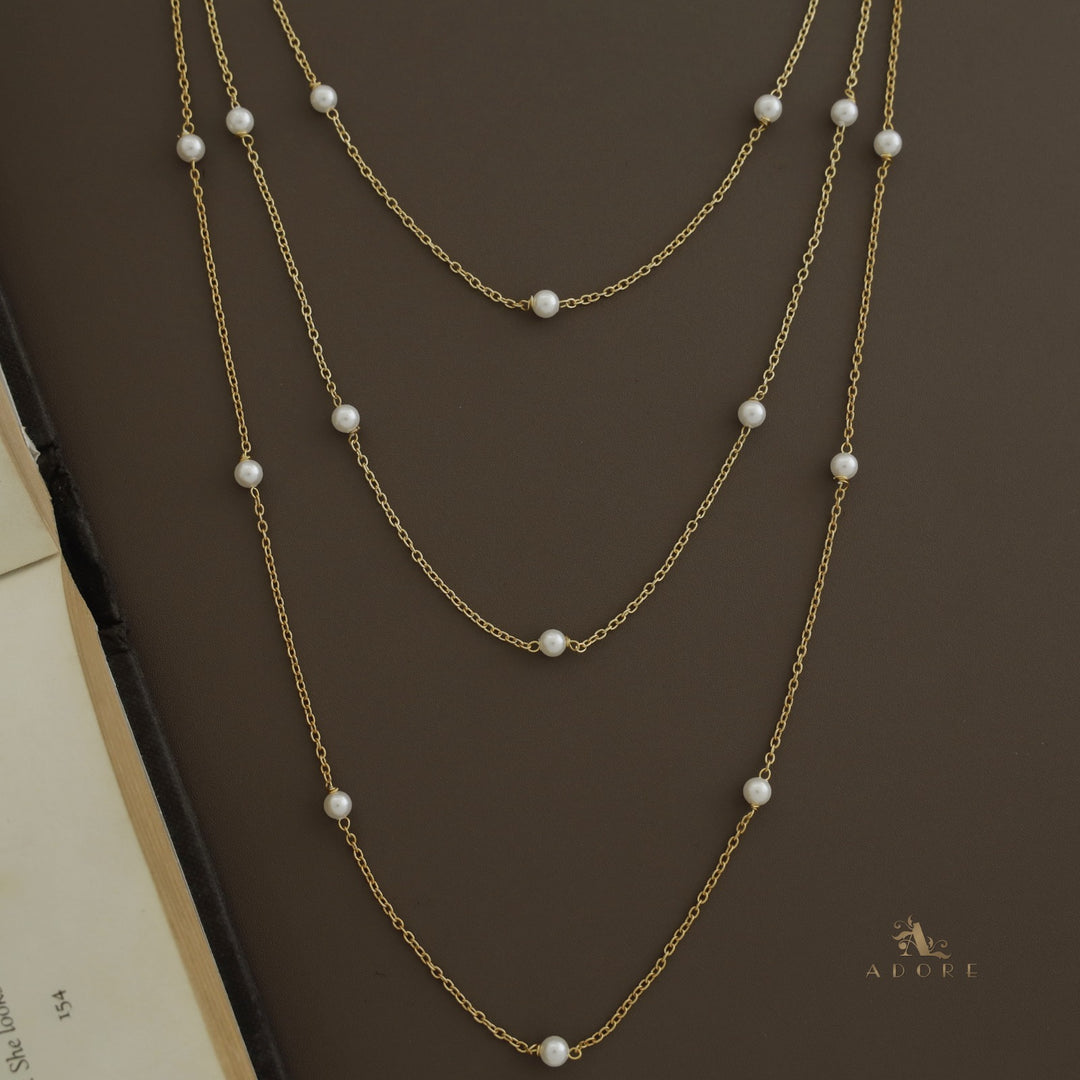 Golden 3 Layer Pearl Neckpiece (5mm)