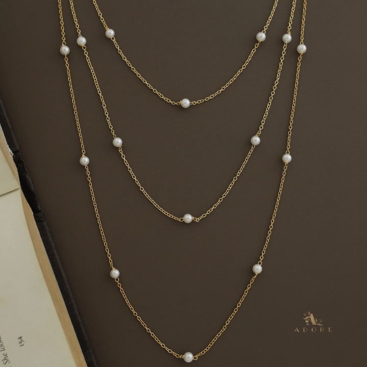 Golden 3 Layer Pearl Neckpiece (5mm)