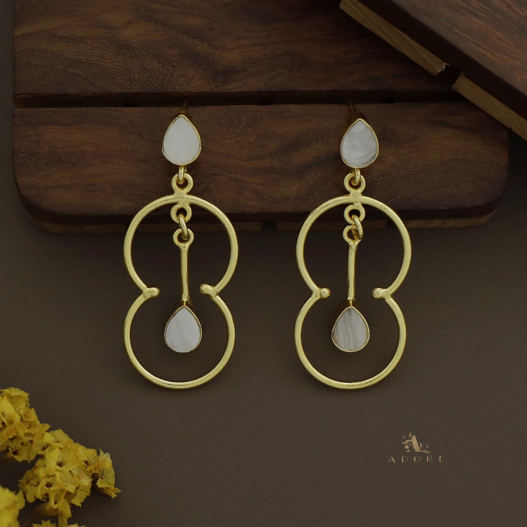 Yeshva Circle And Pendulum MOP Drop Earring