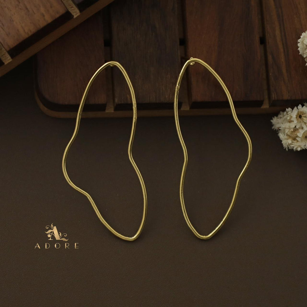 Golden Asymmetrical Earring