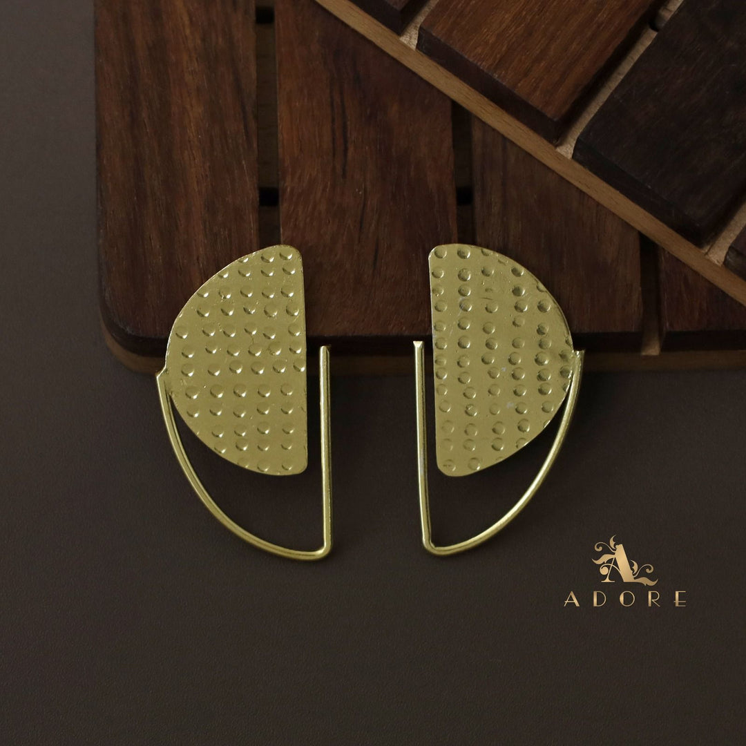 Golden D Hammered Earring