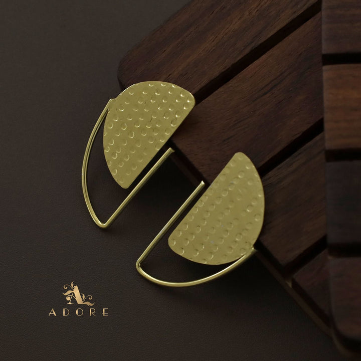Golden D Hammered Earring