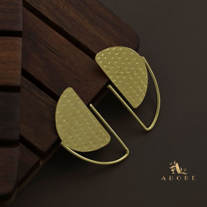 Golden D Hammered Earring
