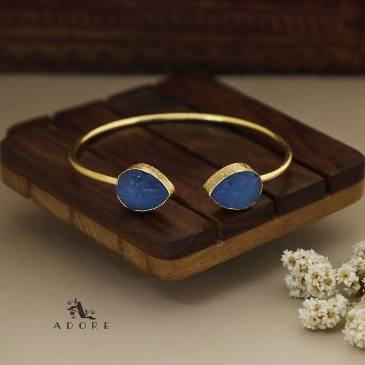 Carved 2 stone Bangle( Adjustable)