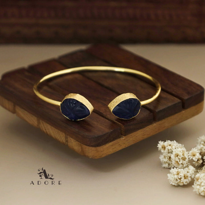 Carved 2 stone Bangle( Adjustable)