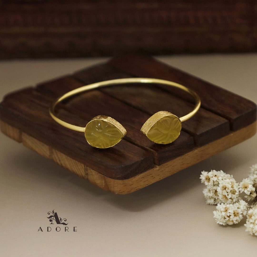 Carved 2 stone Bangle( Adjustable)
