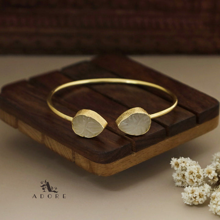 Carved 2 stone Bangle( Adjustable)