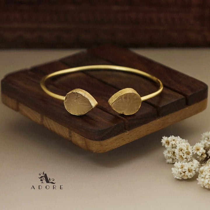Carved 2 stone Bangle( Adjustable)