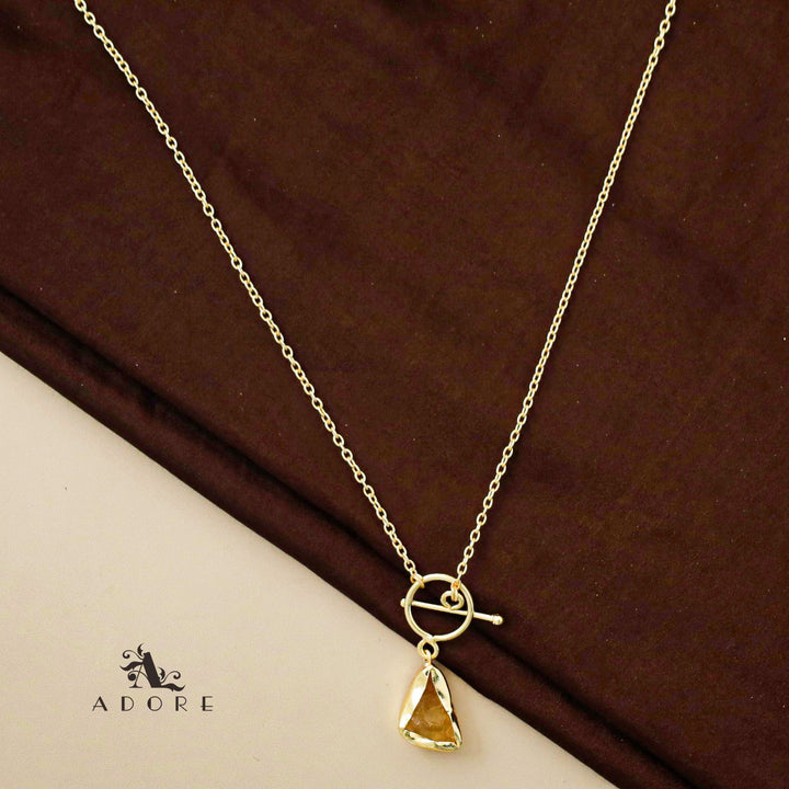 Yuka Golden Ring Raw Stone Neckpiece