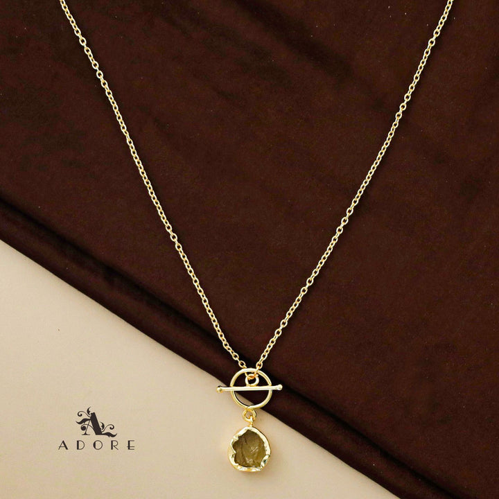 Yuka Golden Ring Raw Stone Neckpiece