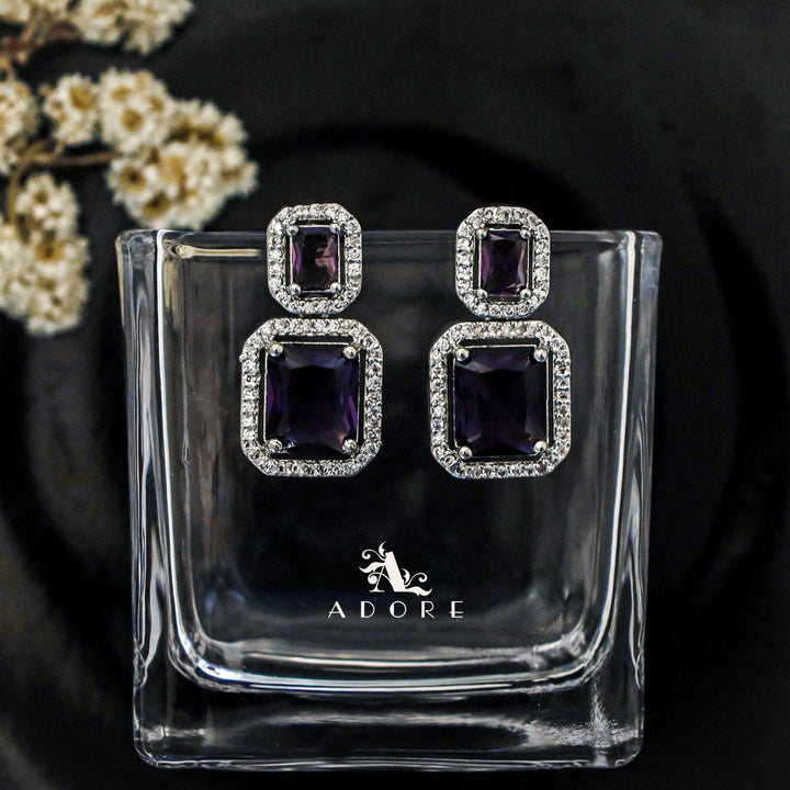 Alina Dual Glossy Rectangle Earring