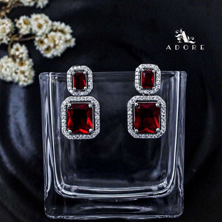 Alina Dual Glossy Rectangle Earring