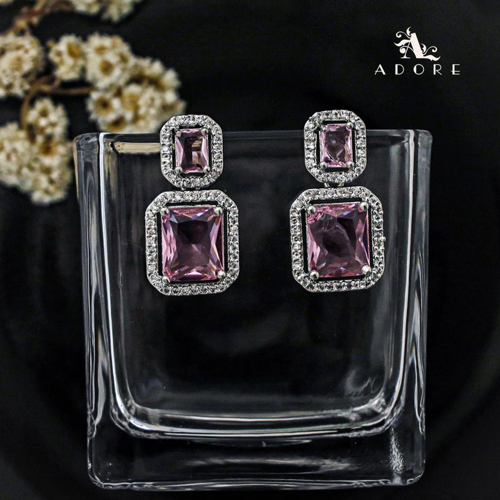 Alina Dual Glossy Rectangle Earring