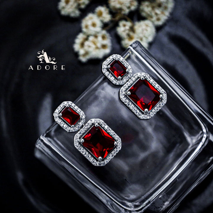 Alina Dual Glossy Rectangle Earring