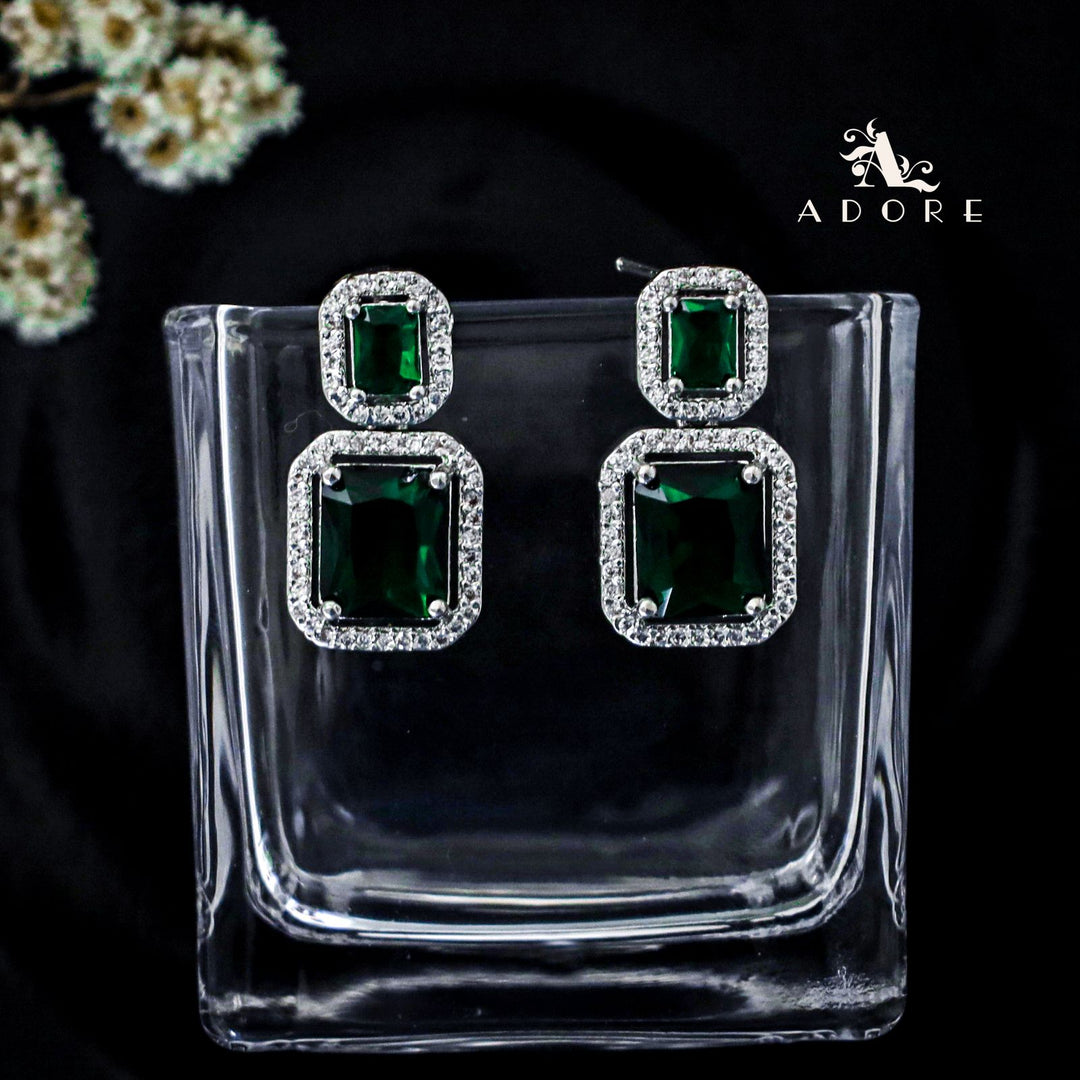 Alina Dual Glossy Rectangle Earring