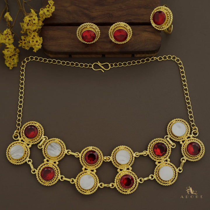 Two Layer Twisted Round Glossy Choker Combo