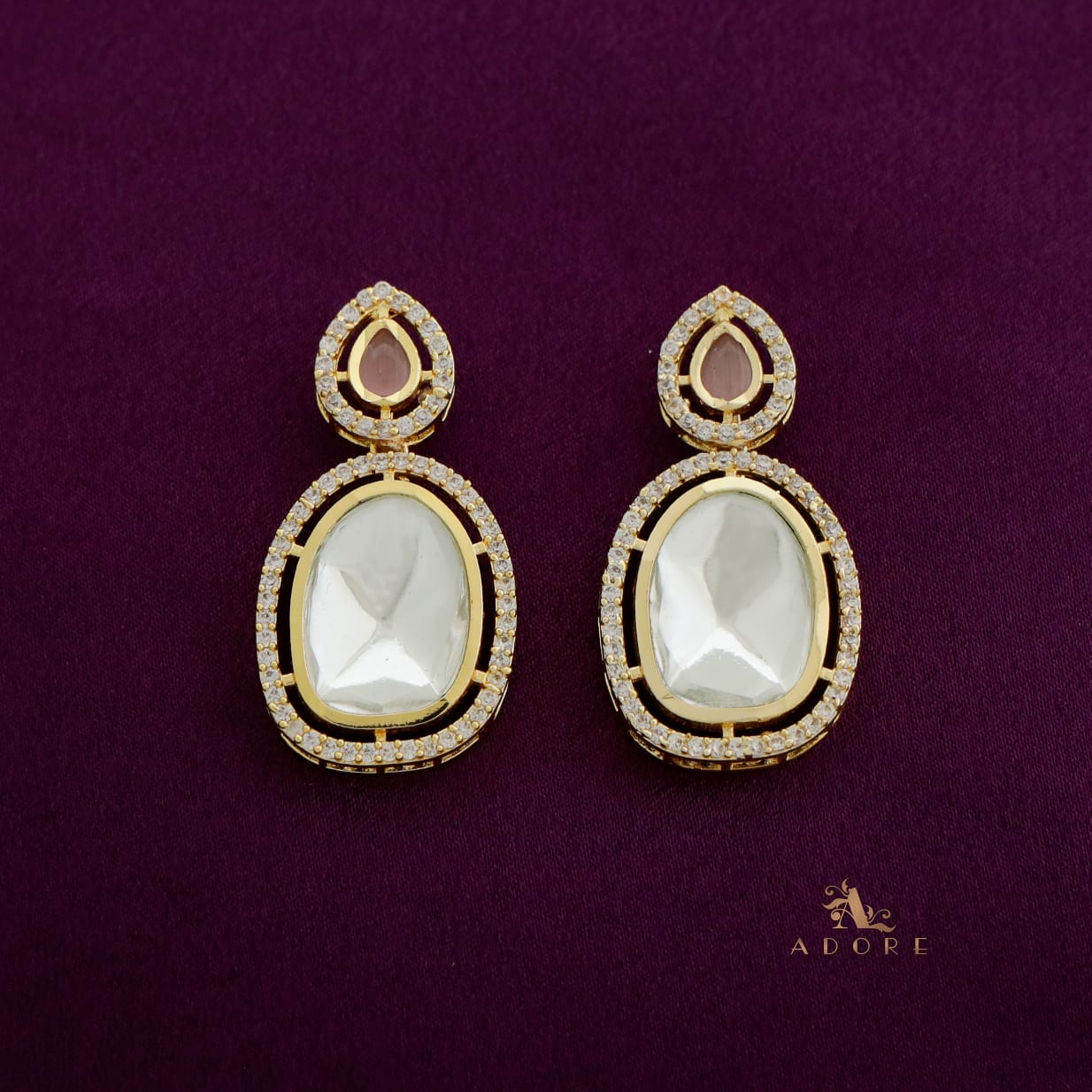 Dhanashri Polki Kundan Neckpiece With Earring