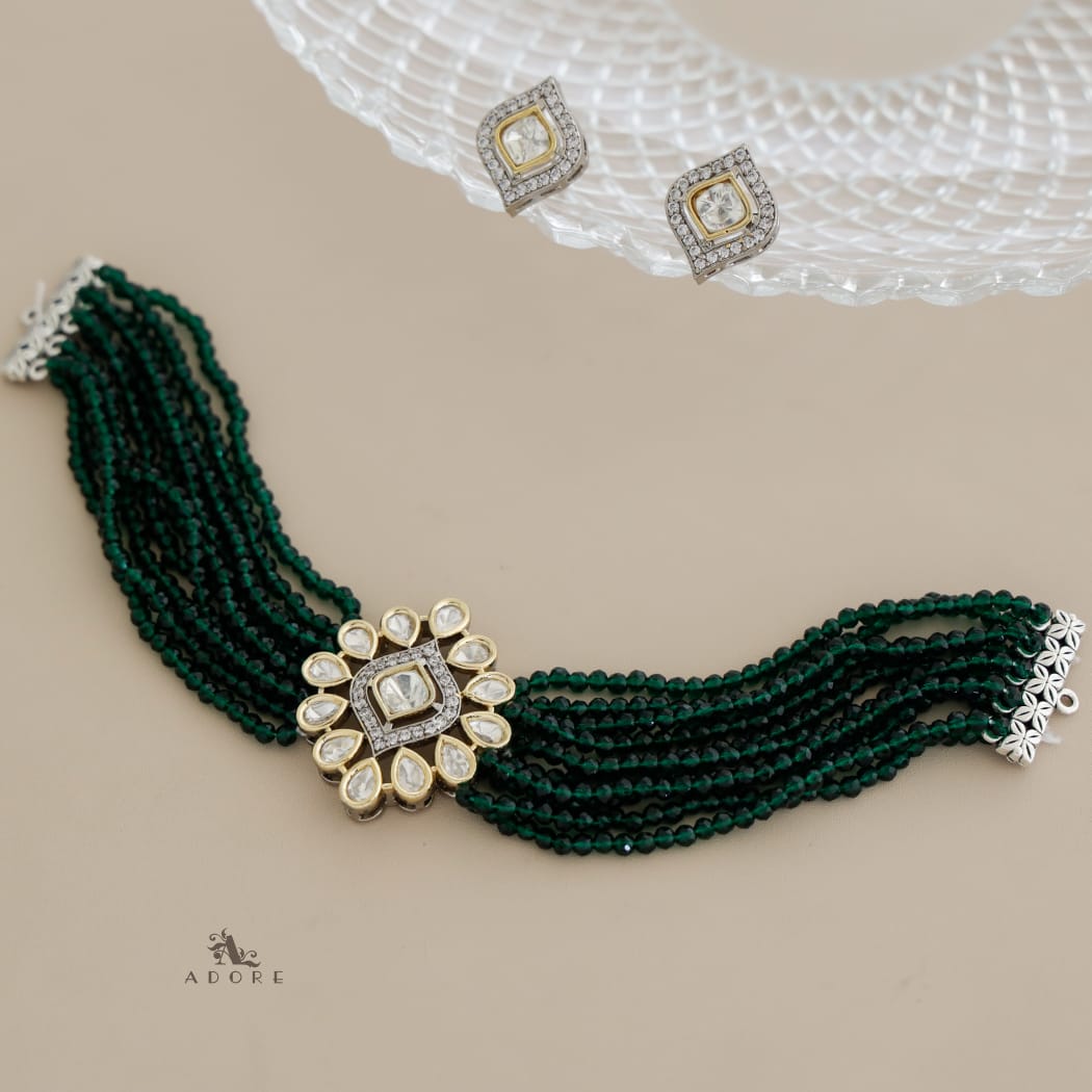 Nethra Polki Kundan Choker With Earring